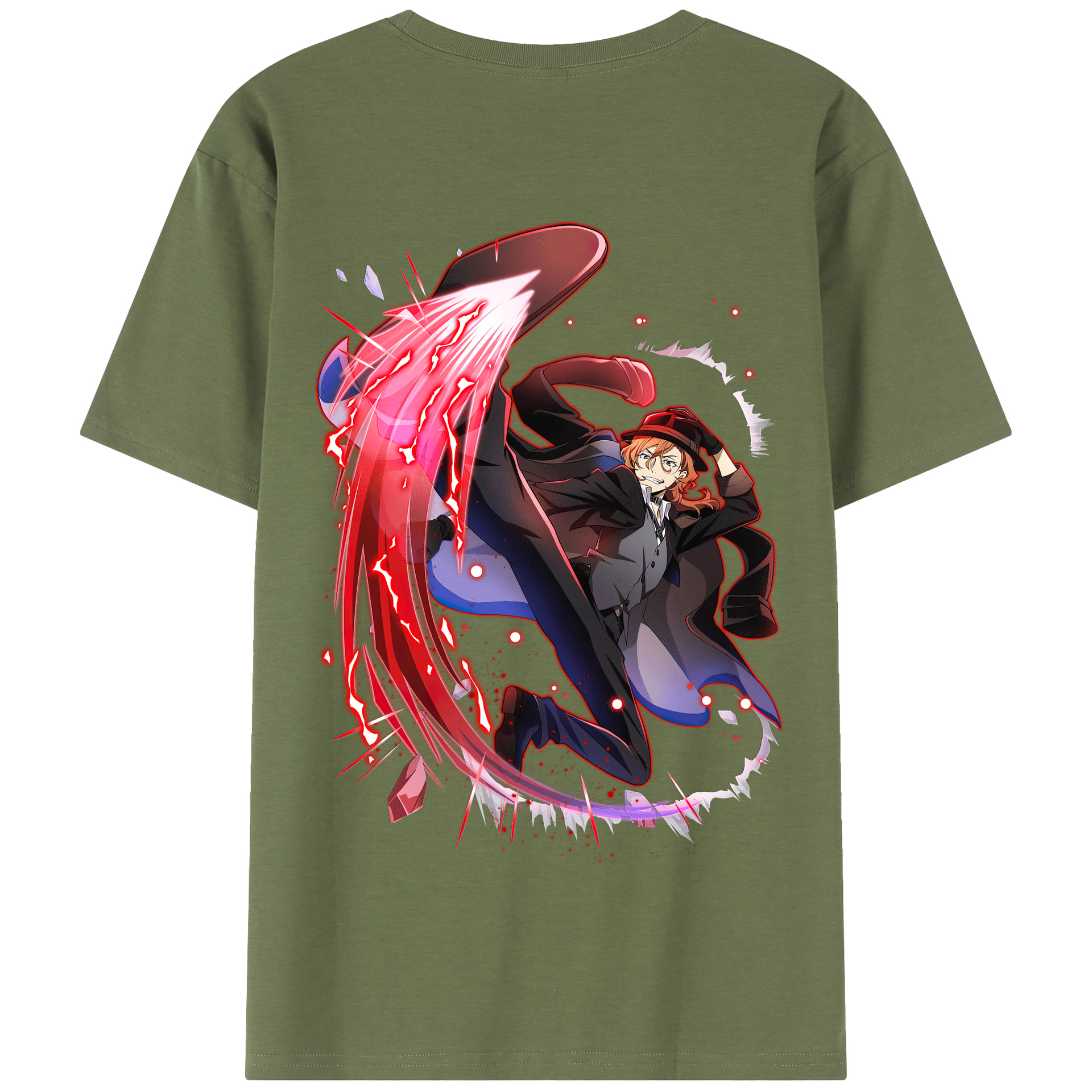 （画像用） 文豪ストレイドッグス Bungo Stray Dogs 綿100％半袖Tシャツ（背面プリント）
